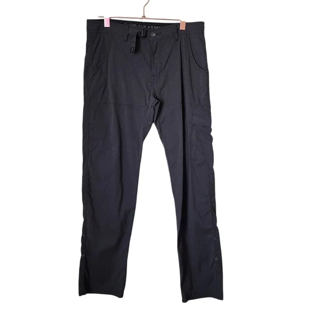 PRANA Zion Stretch Belted Active Hiking pants in grey gorpcore campcore 34x34